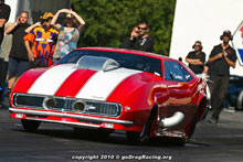 Brad Personett launching hard in Camaro Pro Mod